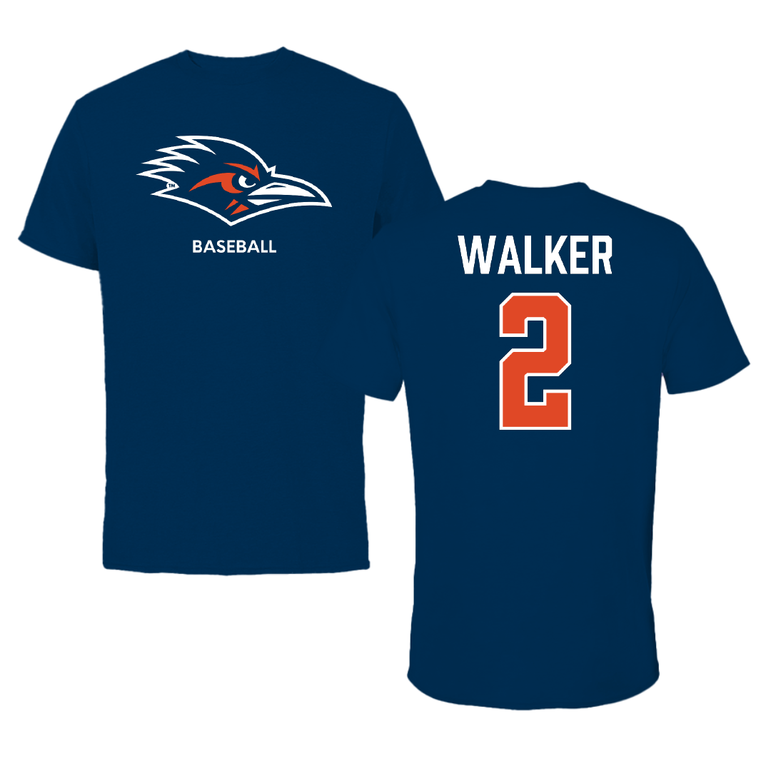 University of Texas at San Antonio Baseball Navy Tee - #2 Isaiah Walker