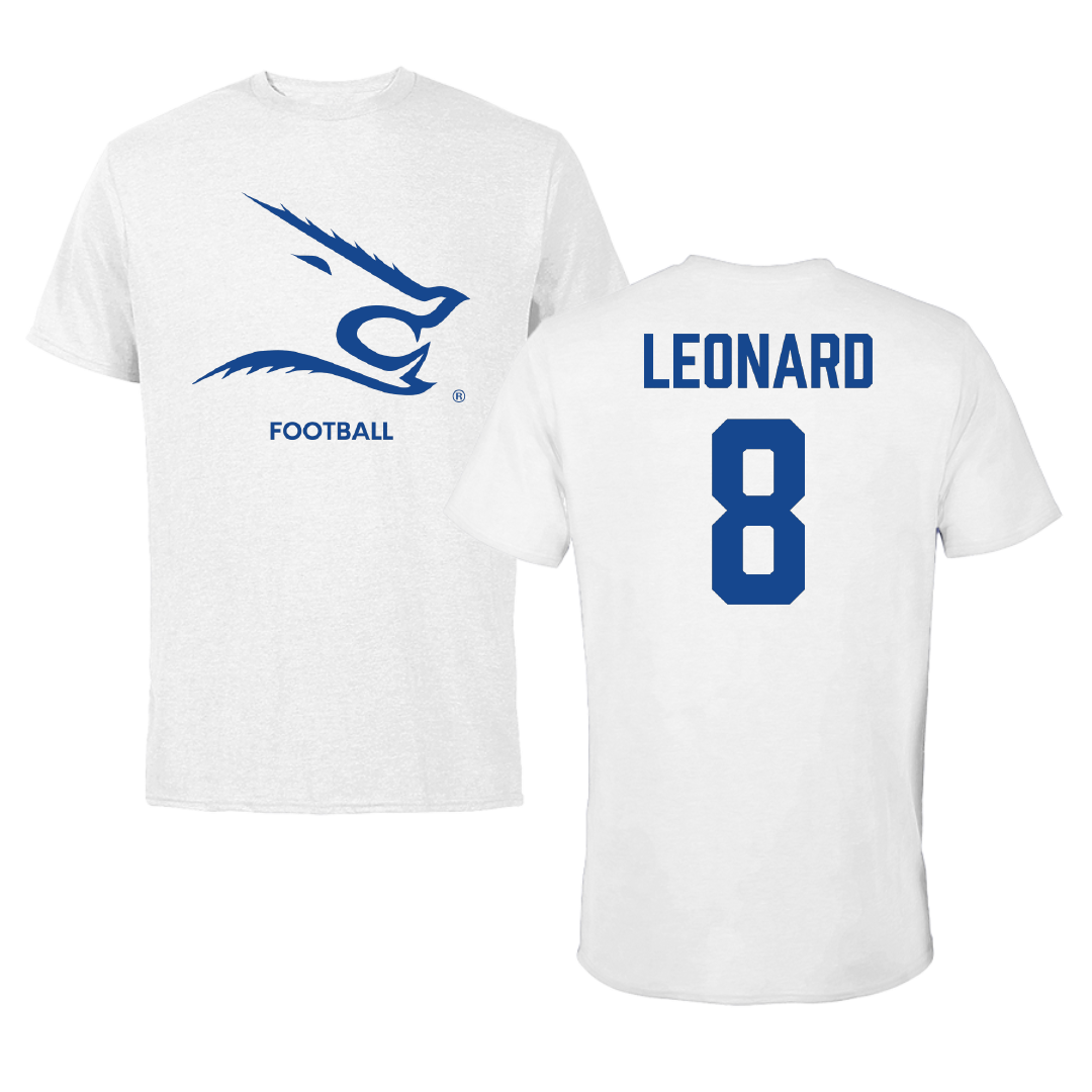 Texas A&M University-Kingsville Football White Performance Tee - #8 Khalen Leonard
