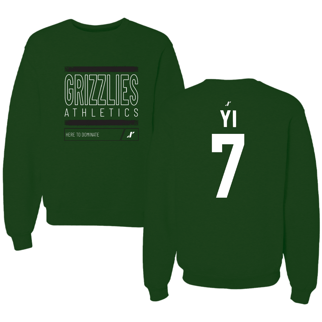 Adams State University Baseball Forest Green Dominate Crewneck - #7 Austin Yi