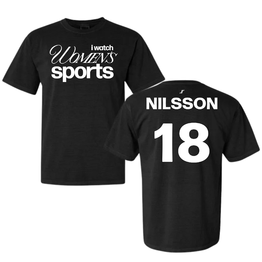 Nova Southeastern University Soccer Black WHM Comfort Colors Tee - #18 Liwa Nilsson