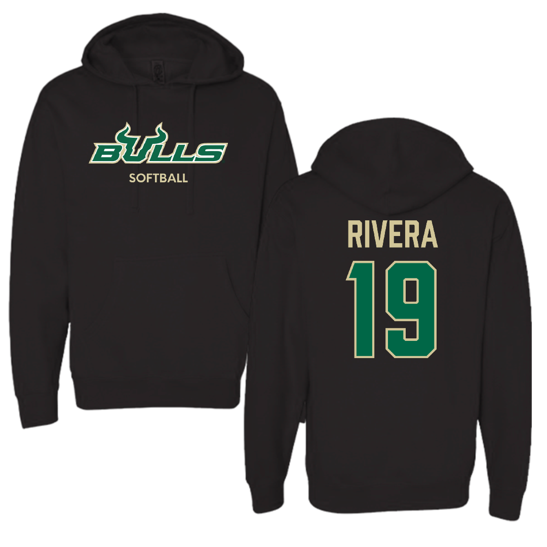 University of South Florida Softball Black Hoodie - #19 Alanah Rivera