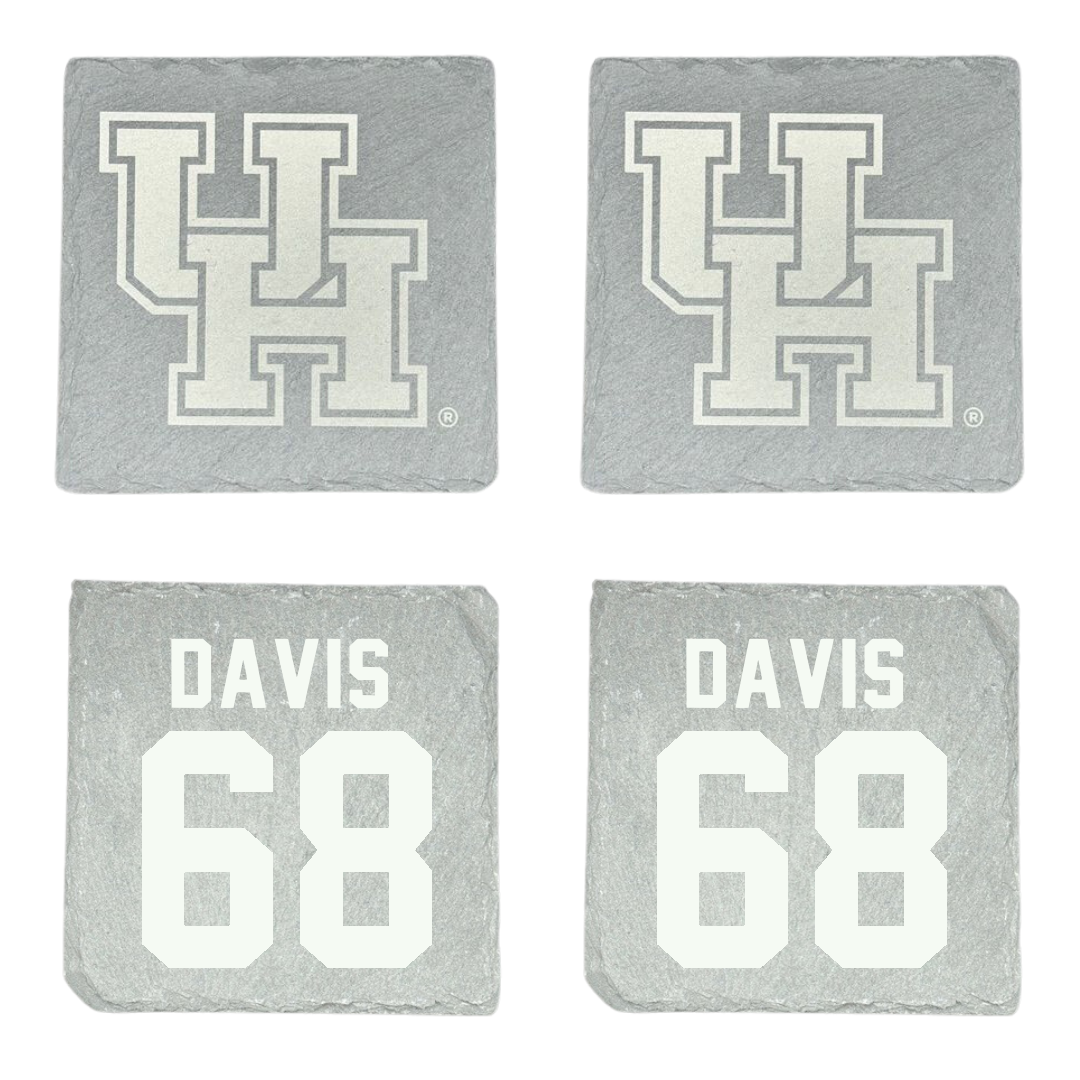 University of Houston Football Stone Coaster (4 Pack)  - #68 Kaleb Davis