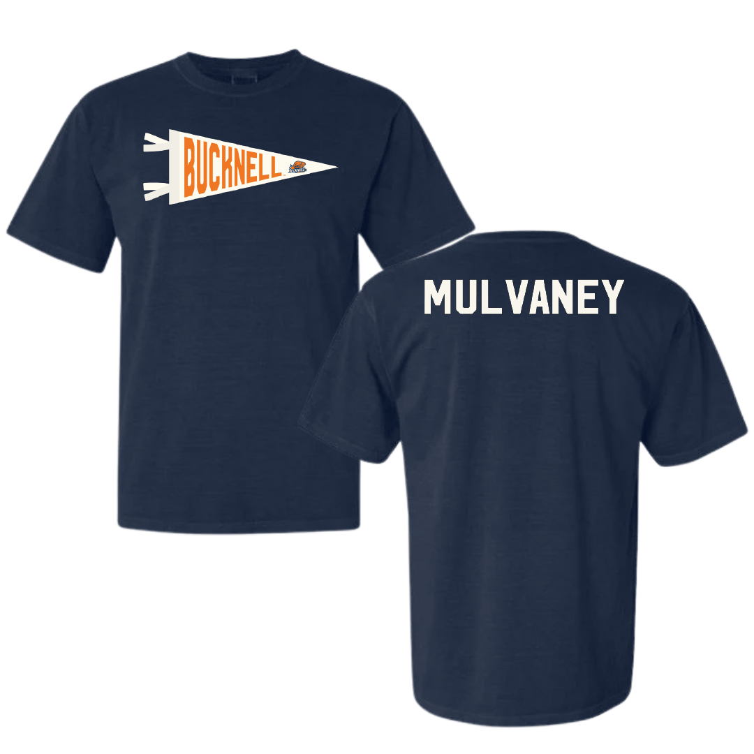 Bucknell University Wrestling Navy Pennant Comfort Colors Tee - Noah Mulvaney