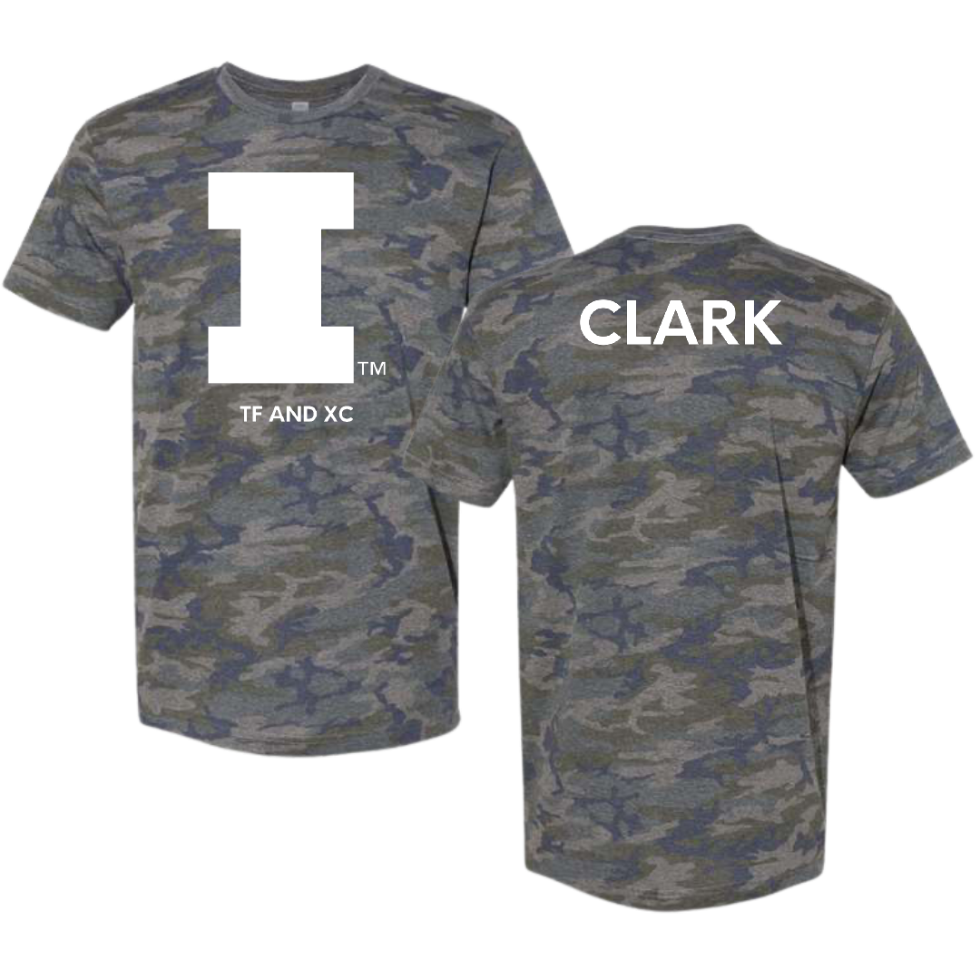 University of Illinois TF and XC Vintage Camo Tee - Dystonae Clark