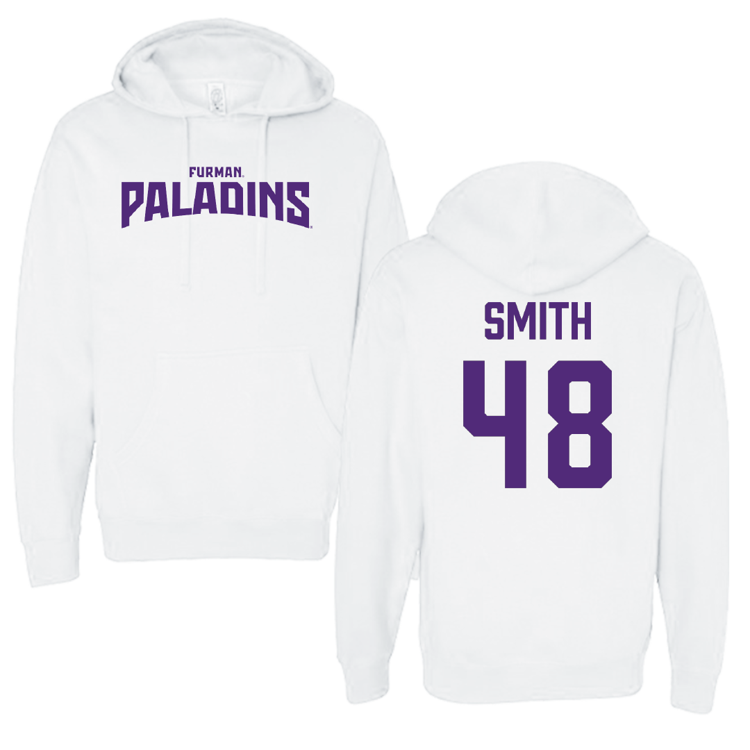 Furman University Football White Classic Hoodie - #48 Luke Smith