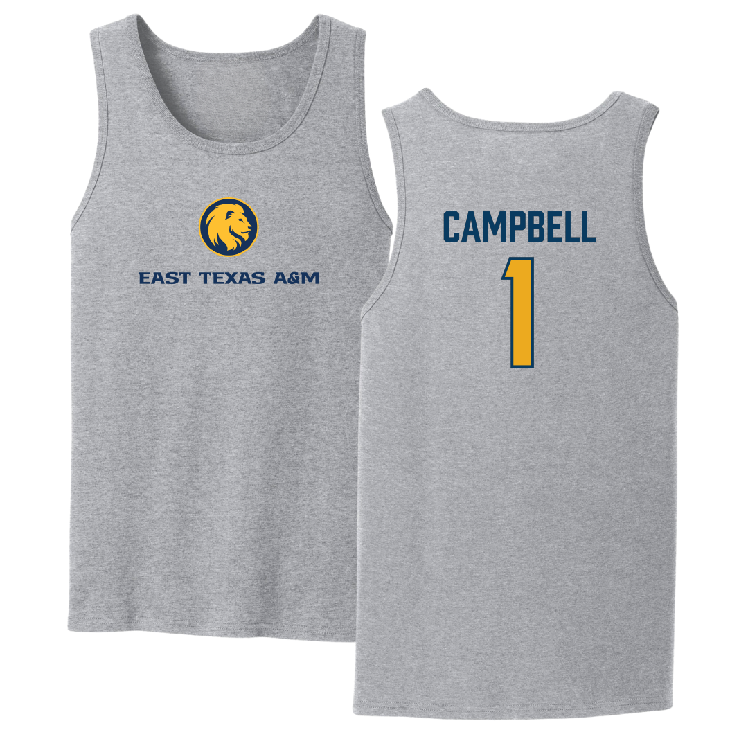 East Texas A&M University Volleyball Sport Gray ETAMU Tank Top - #1 Gracie Campbell