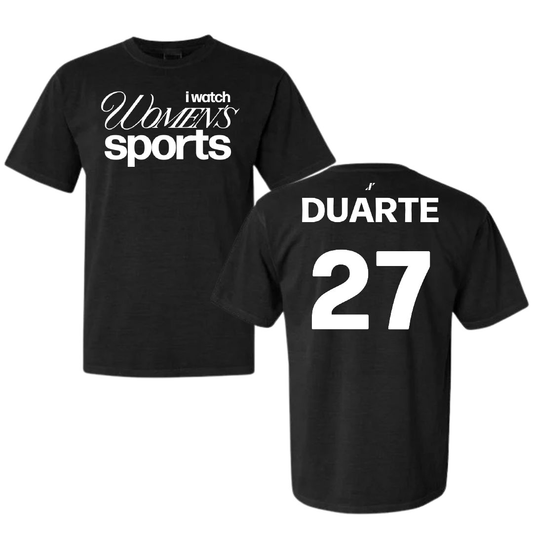 University of Idaho Soccer Black WHM Comfort Colors Tee - #27 Leslie Duarte