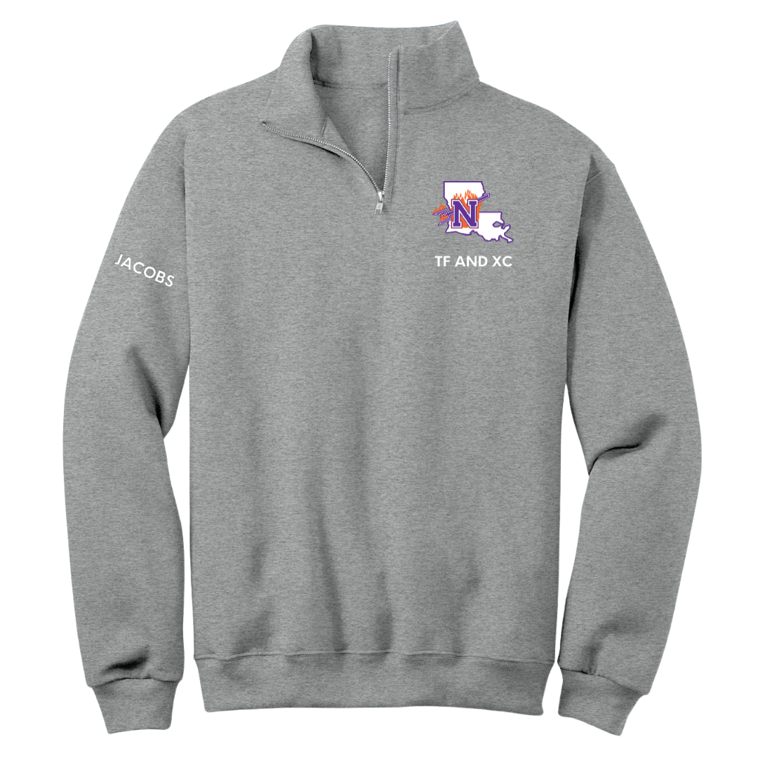 Northwestern State University TF and XC Sport Gray Quarter-Zip - Cyrus Jacobs