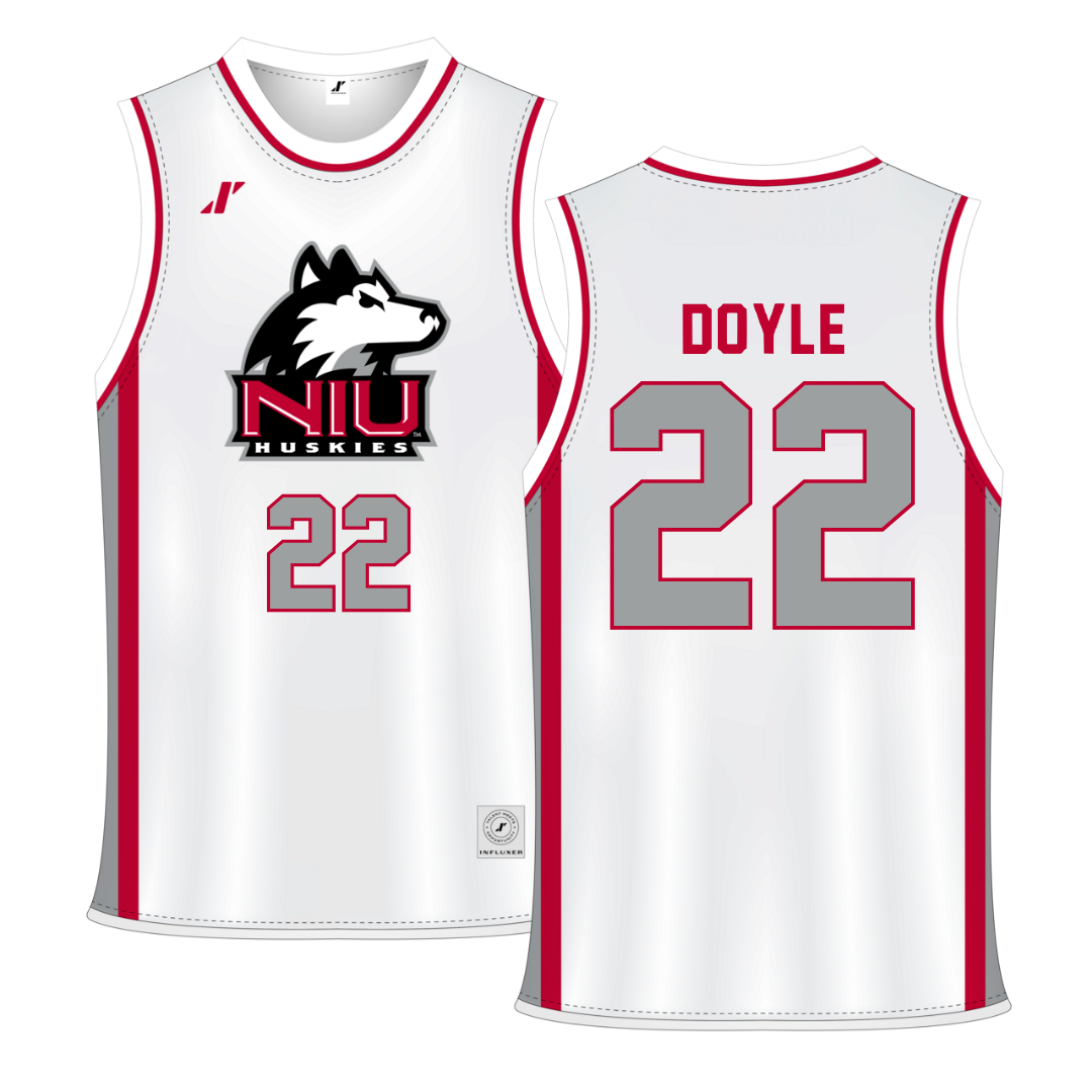 Northern Illinois University White Basketball Jersey - #22 Alecia Doyle