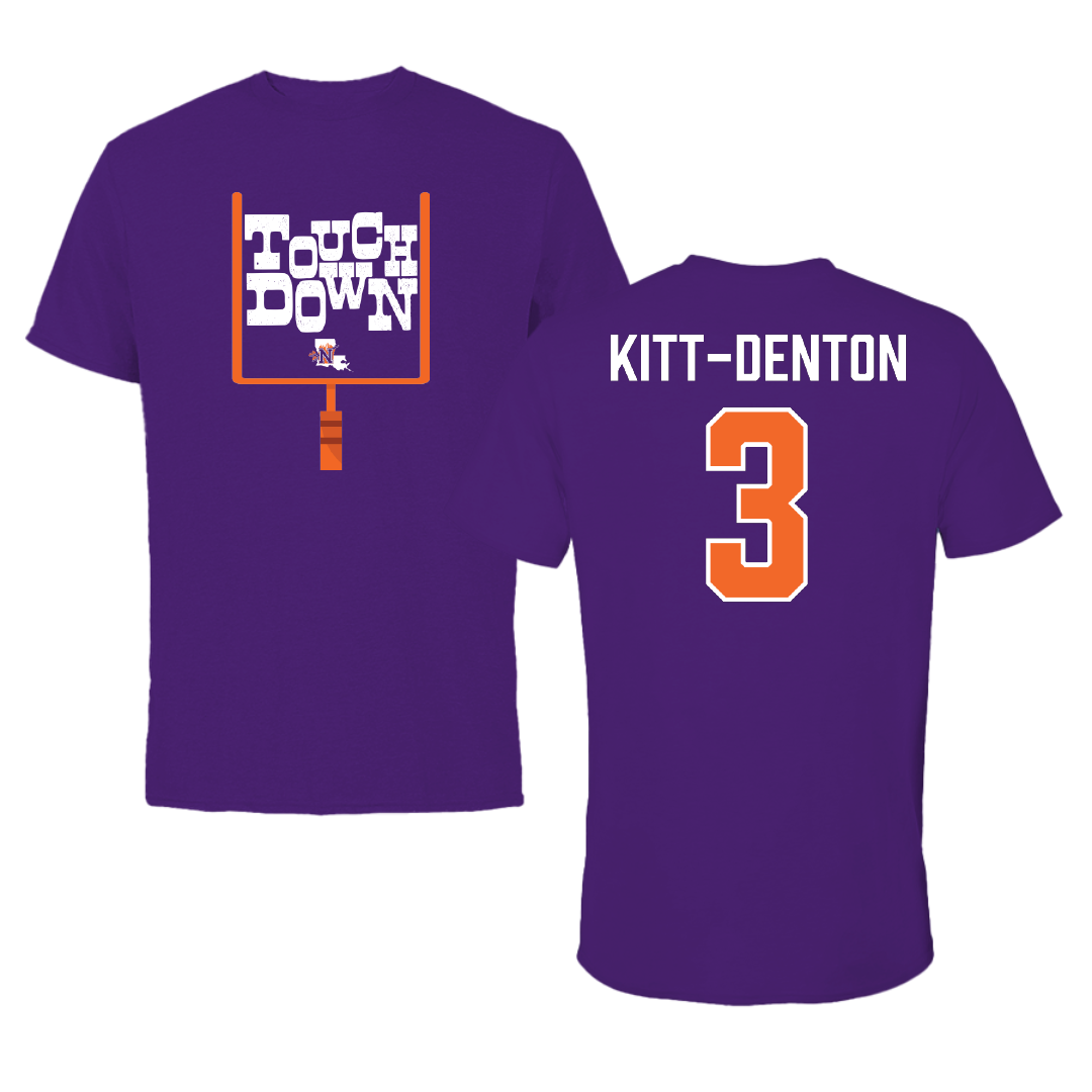 Northwestern State University Football Purple Touchdown Tee - #3 Myles Kitt-Denton
