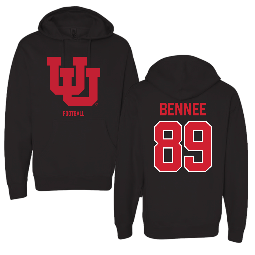 University of Utah Football Black Block Hoodie - #89 Noah Bennee