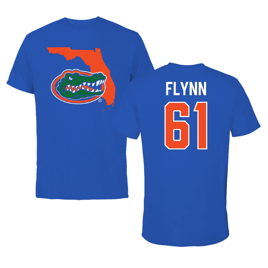 University of Florida Football Blue State Tee - #61 Nicolas Flynn