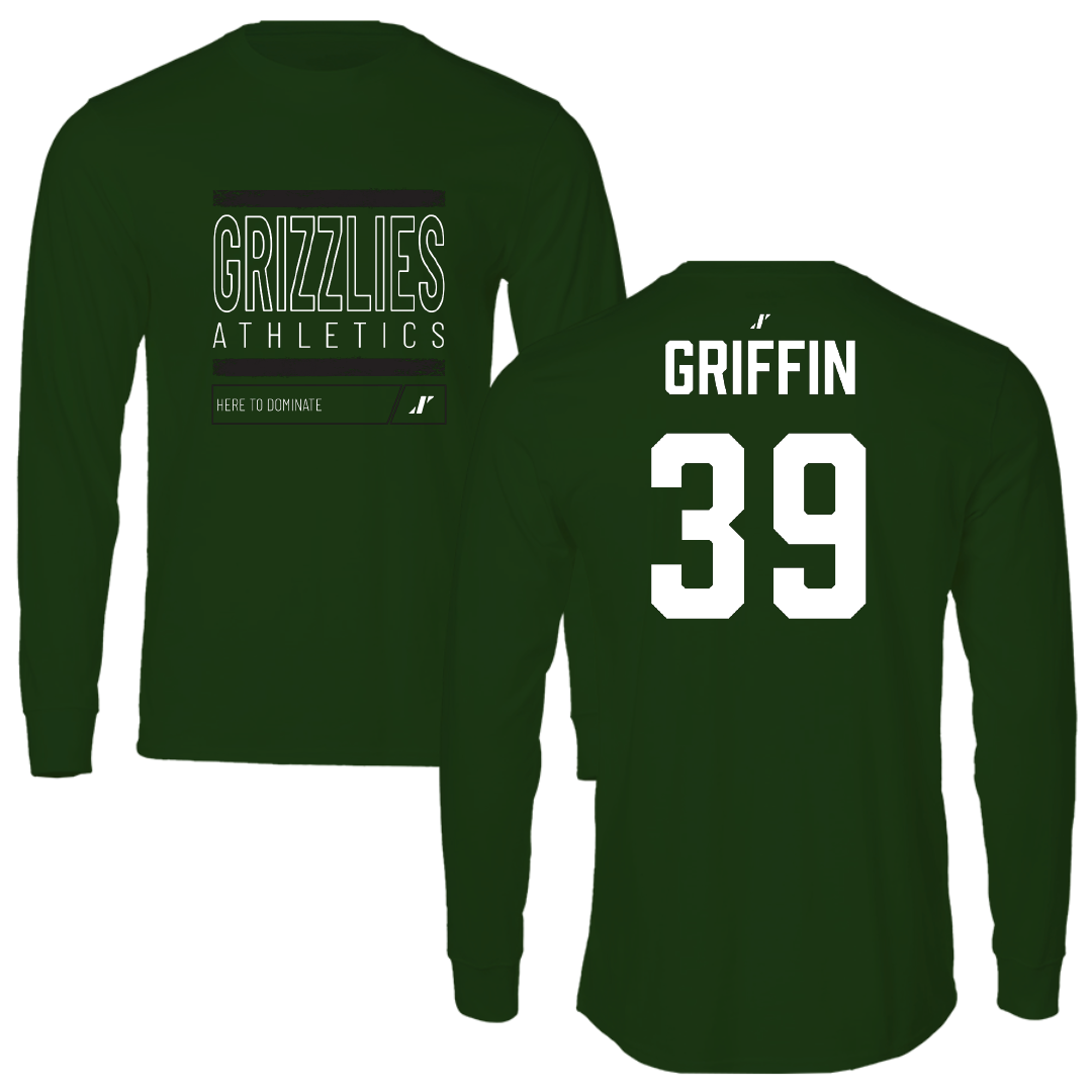 Adams State University Football Forest Green Dominate Performance Long Sleeve - #39 Tyler Griffin