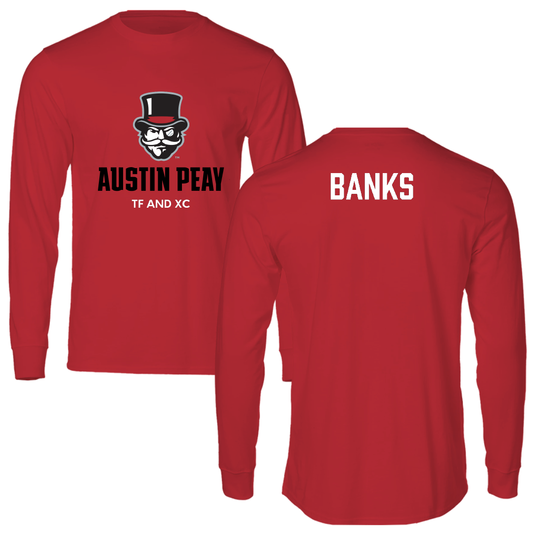 Austin Peay State University TF and XC Red Mascot Long Sleeve - Isis Banks