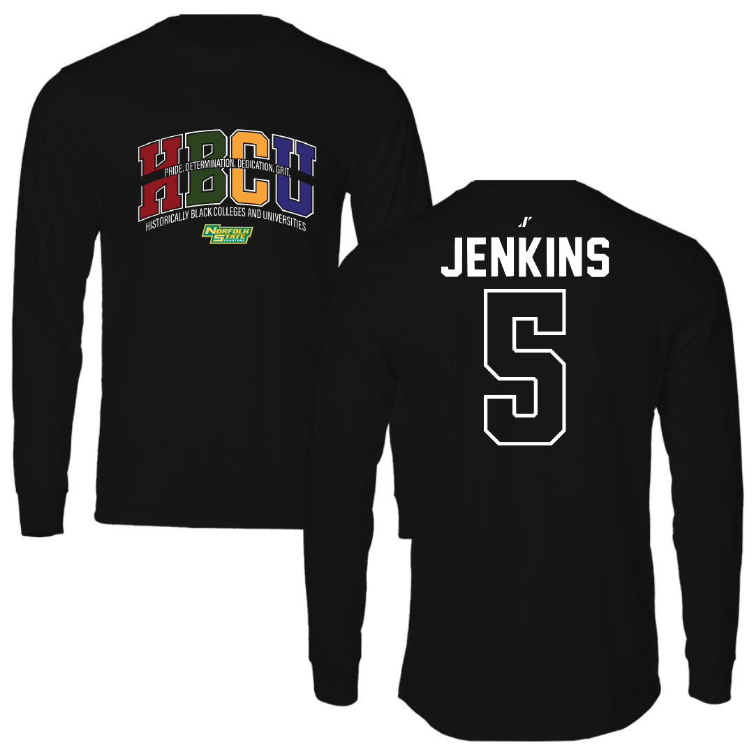Norfolk State University Basketball Black HBCU Long Sleeve - #5 Tyrese Jenkins