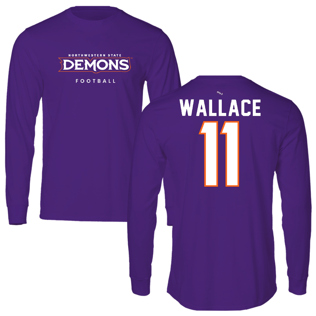 Northwestern State University Football Purple Demons Long Sleeve - #11 Dane Wallace
