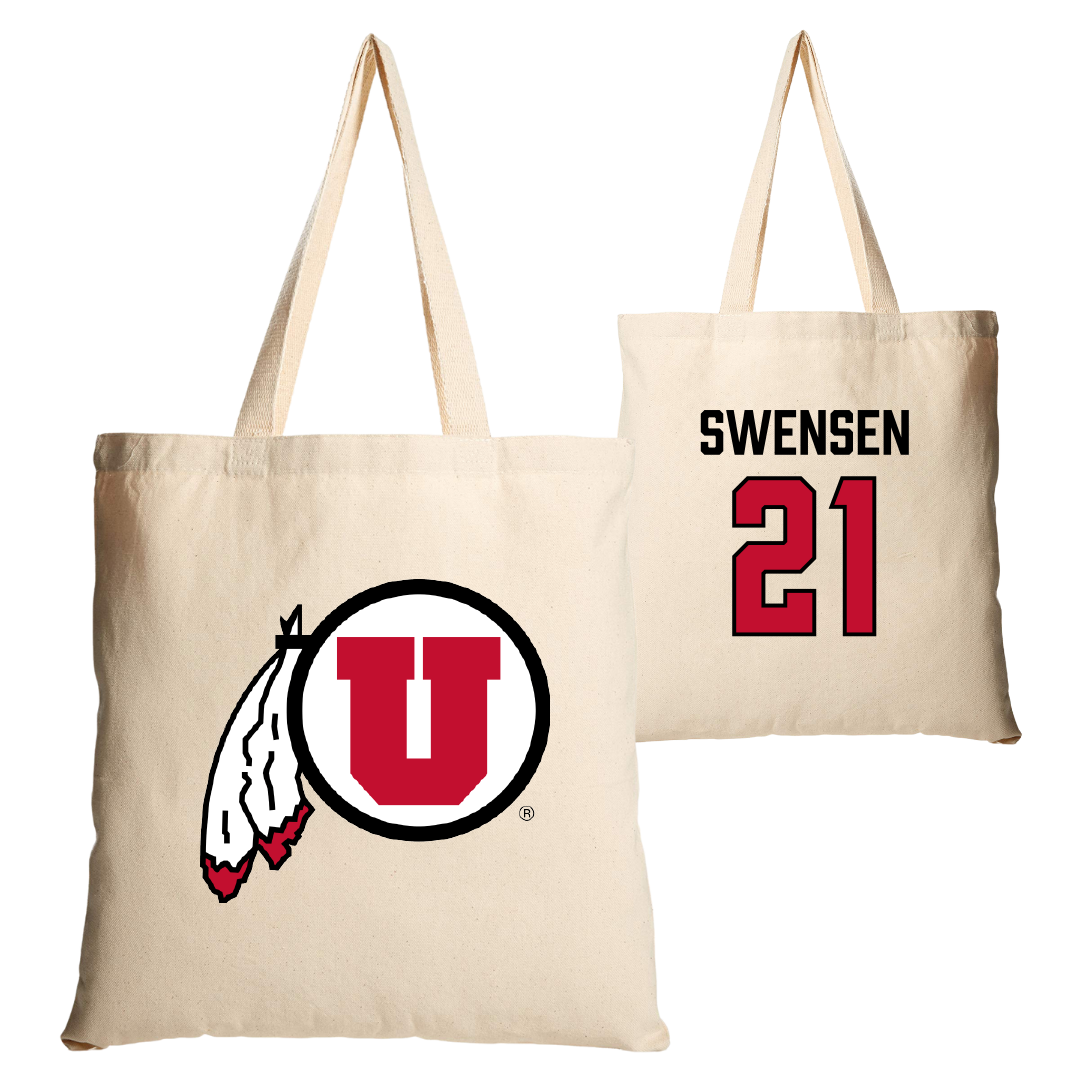 University of Utah Soccer (W) Tan Canvas Tote Bag - #21 Ali Swensen