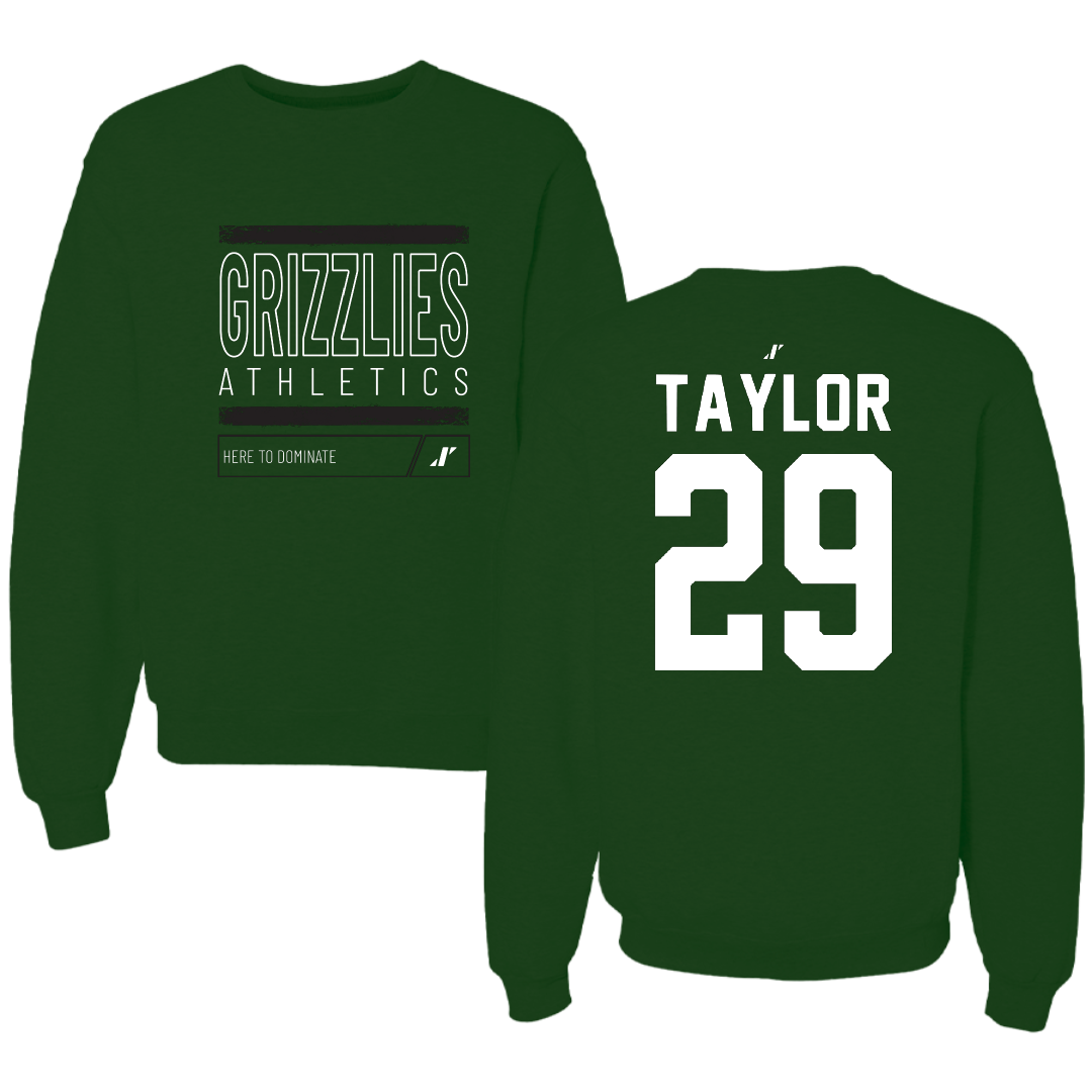 Adams State University Football Forest Green Dominate Crewneck - #29 Roscoe Taylor