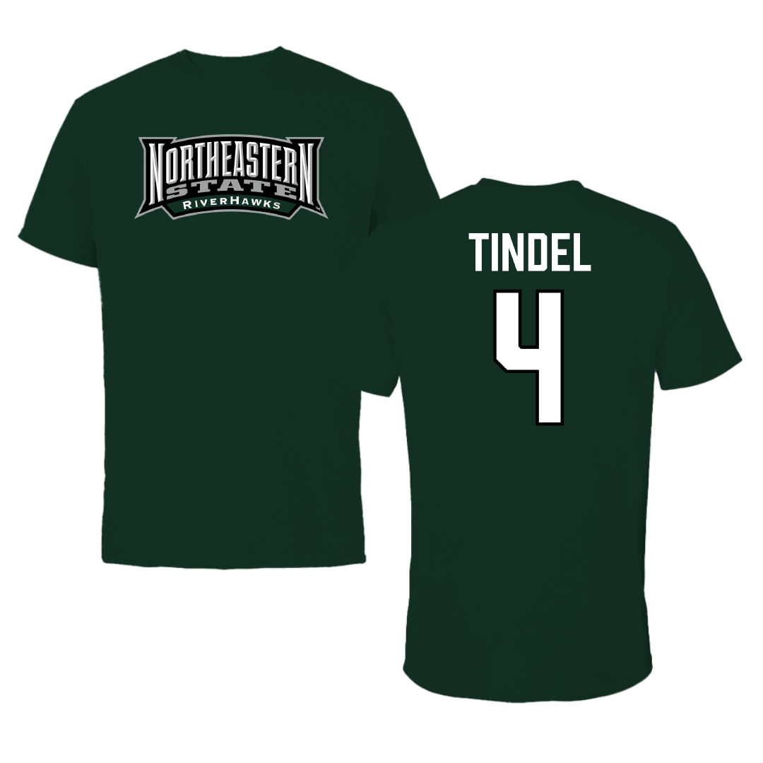 Northeastern State University Softball Forest Green Block Tee - #4 Korynn Tindel