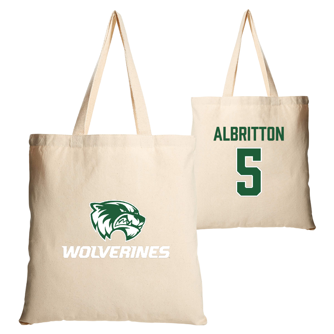 Utah Valley University Softball Tan Canvas Tote Bag - #5 Danyé Albritton