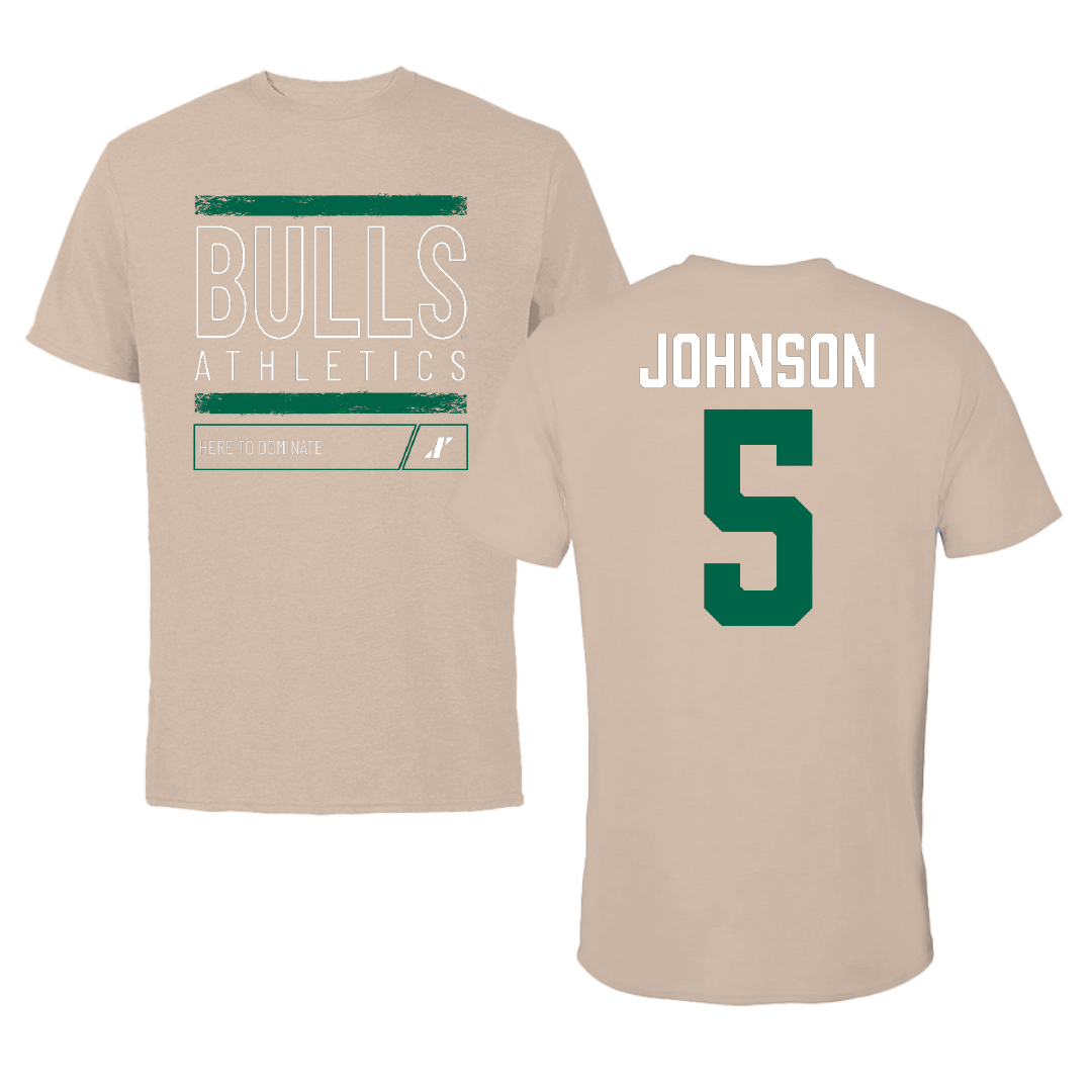 University of South Florida Volleyball Tan Dominate Tee - #5 Tatiana Johnson