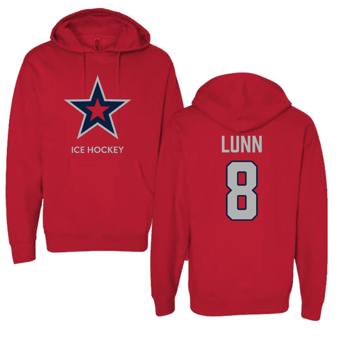 Robert Morris University Ice Hockey (M) Red Mascot Hoodie - #8 Gabriel Lunn