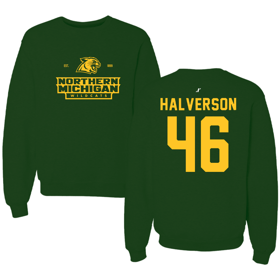 Northern Michigan University Football Forest Green General Crewneck - #46 Owen Halverson
