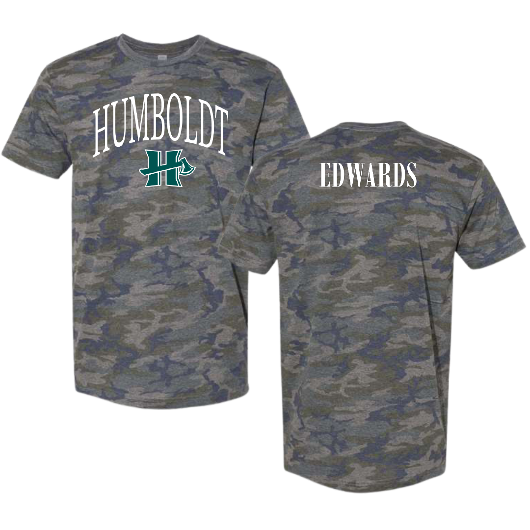 Cal Poly Humboldt Wrestling Vintage Camo Tee - Andrew Edwards