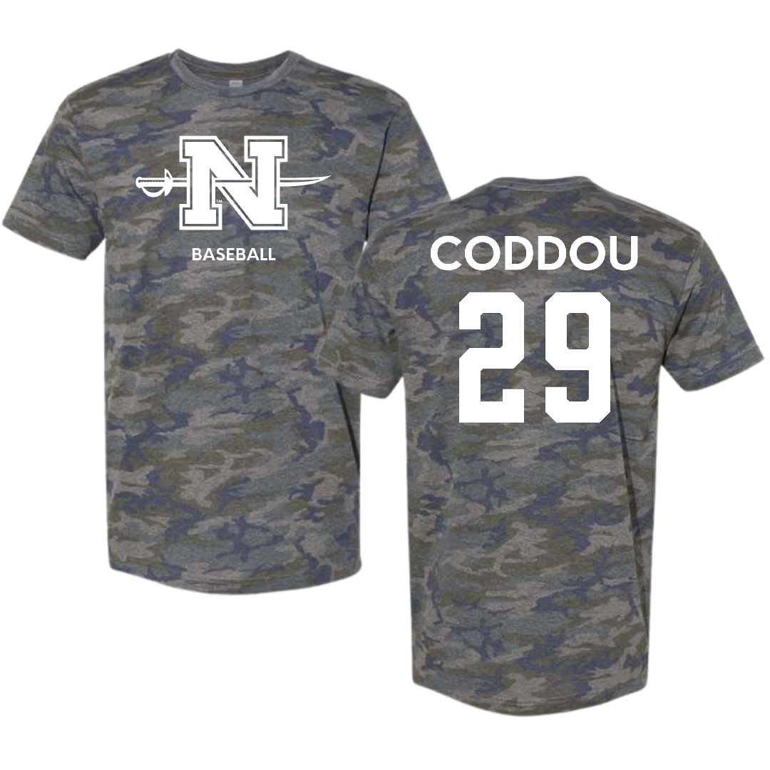 Nicholls State University Baseball Vintage Camo Tee - #29 Parker Coddou