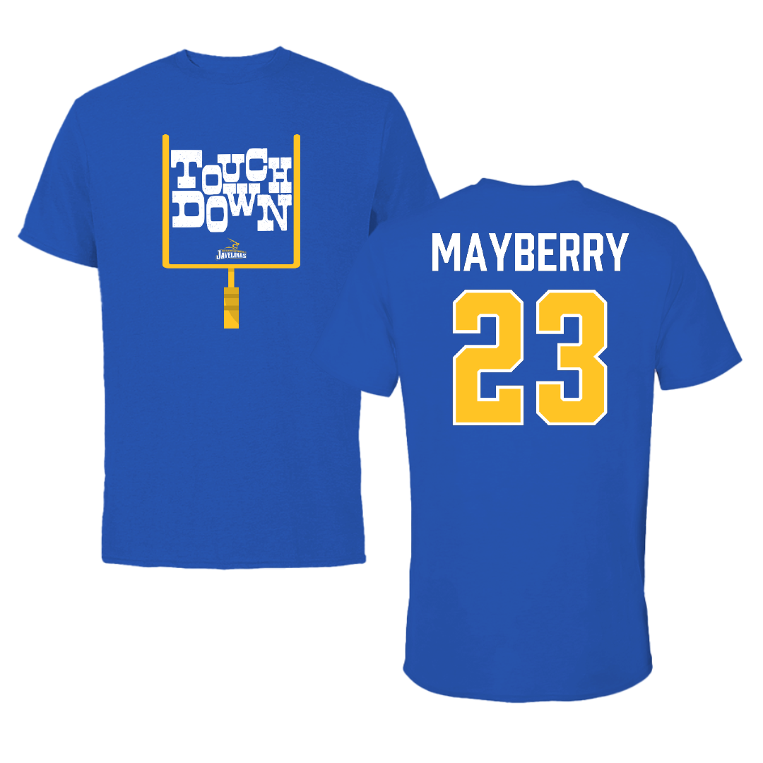 Texas A&M University-Kingsville Football Blue Touchdown Performance Tee - #23 Darian Mayberry