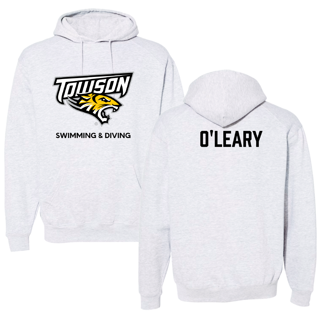 Towson University Swimming & Diving Light Gray Hoodie - Abby O'Leary