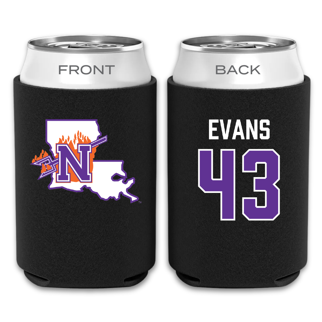 Northwestern State University Football Black Can Cooler - #43 Cooper Evans