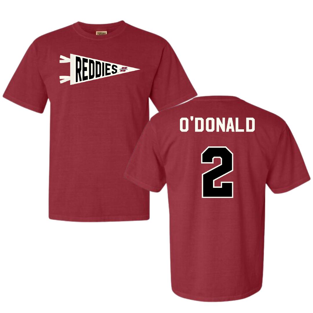 Henderson State University Football Crimson Pennant Comfort Colors Tee - #2 Fredrick O'Donald