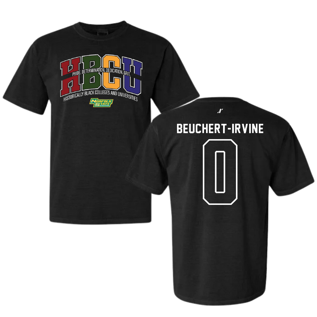 Norfolk State University Football Black HBCU Comfort Colors Tee - #0 Sage Beuchert-Irvine