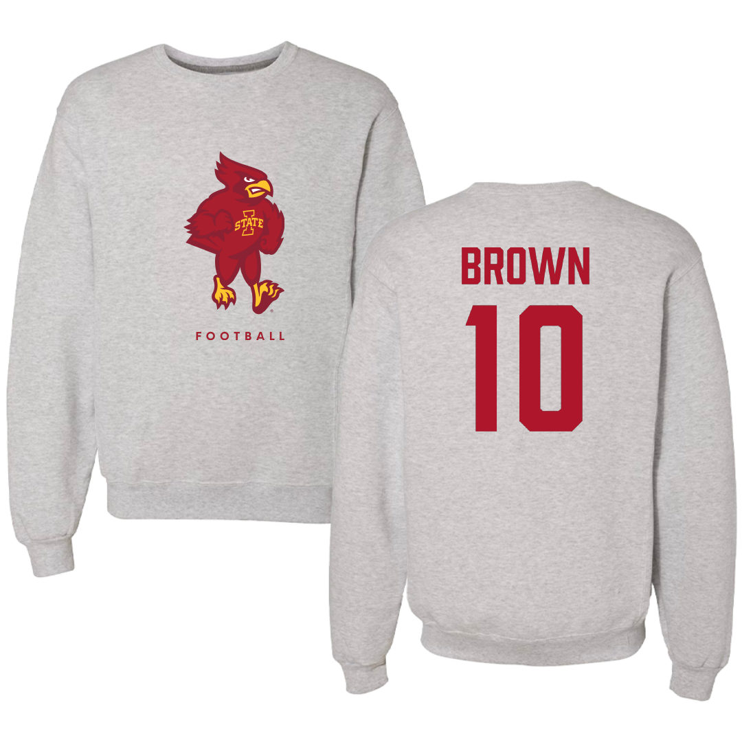 Iowa State University Football Gray Crewneck - #10 Carson Brown