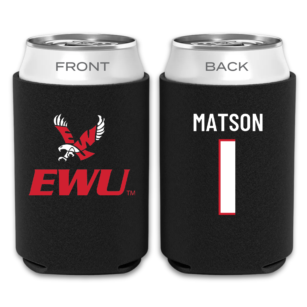 Eastern Washington University Soccer Black Can Cooler - #1 Kiara Matson
