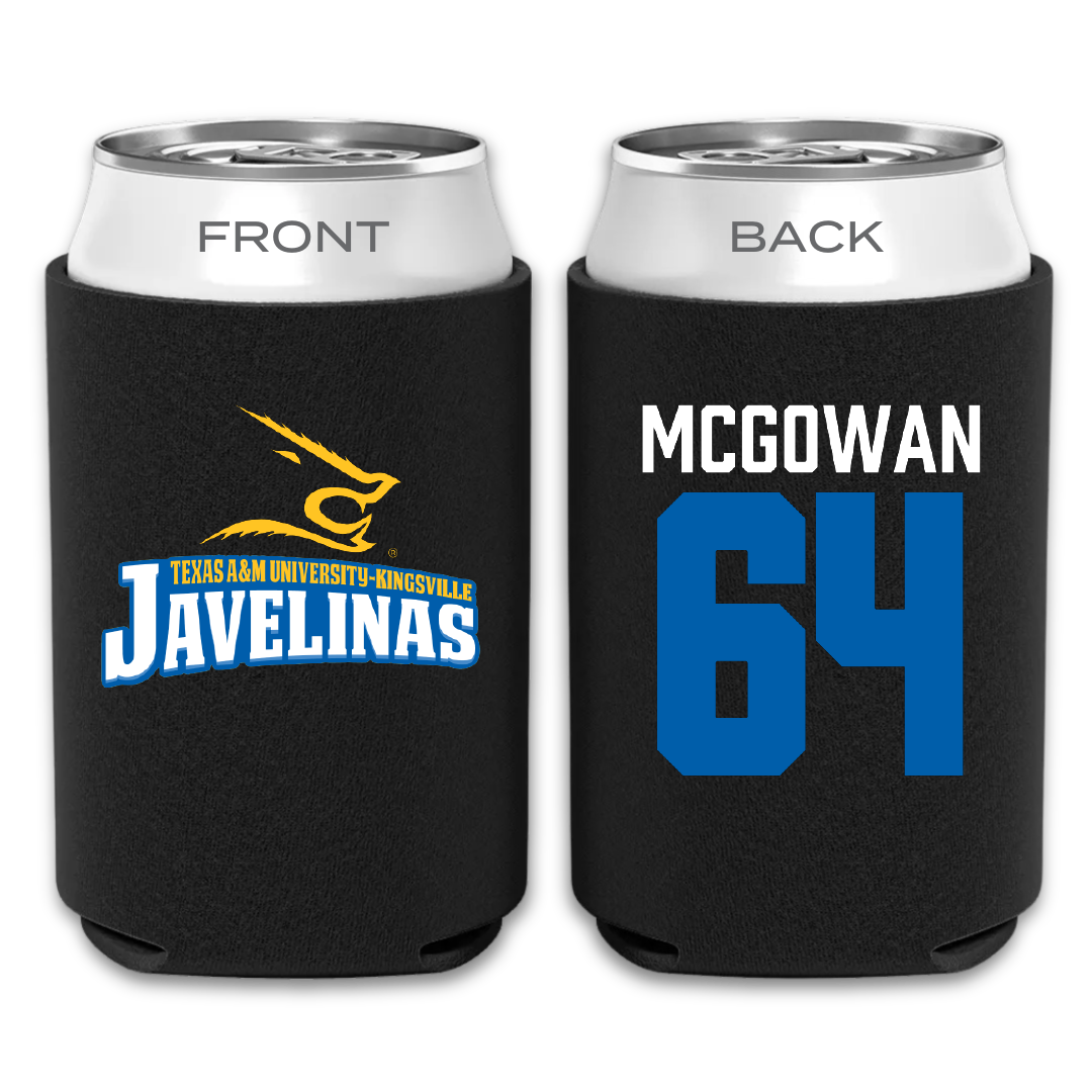Texas A&M University-Kingsville Football Black Can Cooler - #64 Kevaughnte McGowan