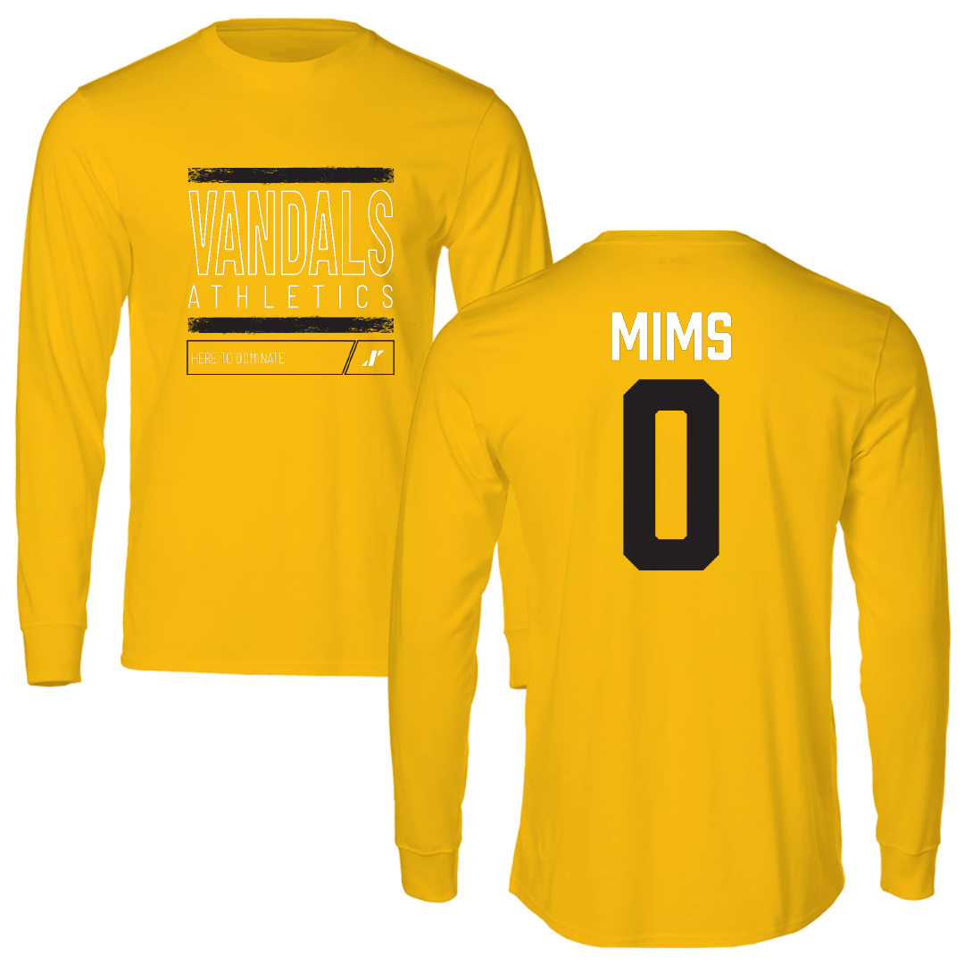 University of Idaho Basketball Gold Dominate Performance Long Sleeve - #0 Julius Mims