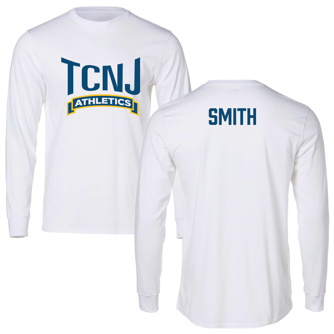 The College of New Jersey TF and XC White Performance Long Sleeve - Tyler Smith