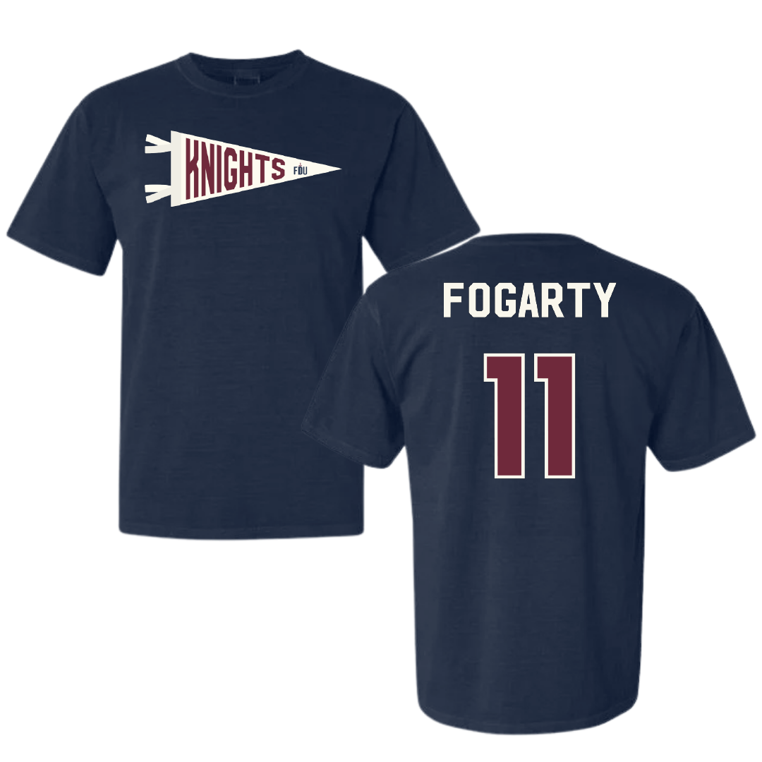 Fairleigh Dickinson University-Metropolitan Campus Bowling Navy Pennant Comfort Colors Tee - #11 Emily Fogarty