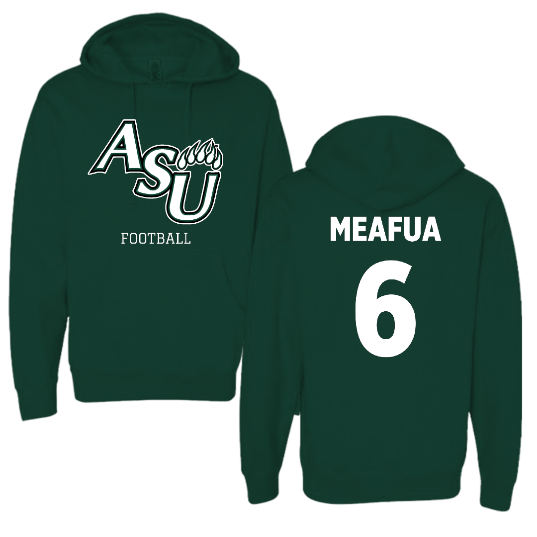 Adams State University Football Forest Green Block Hoodie - #6 Ren Meafua