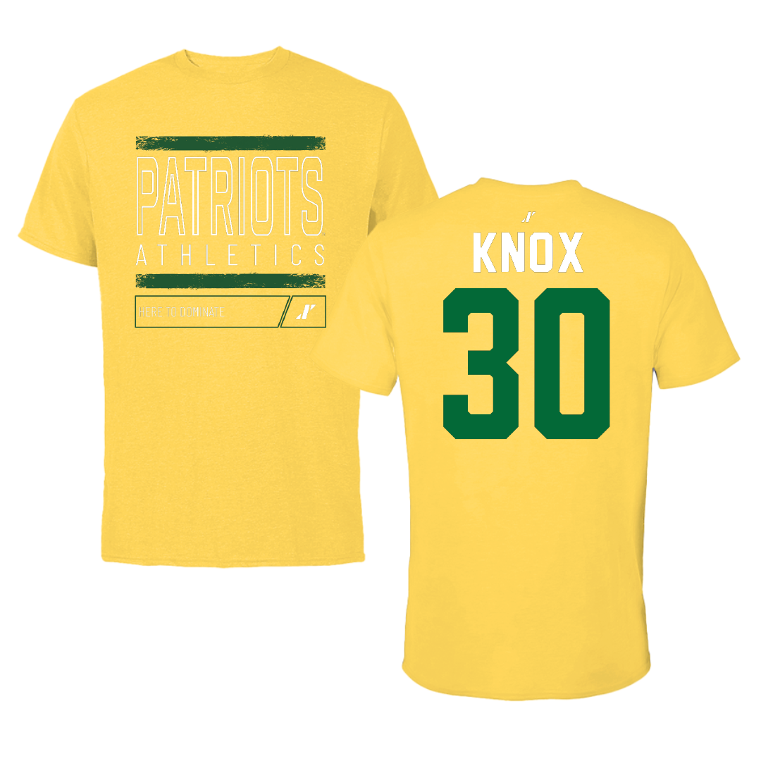George Mason University Baseball Yellow Dominate Tee - #30 Connor Knox