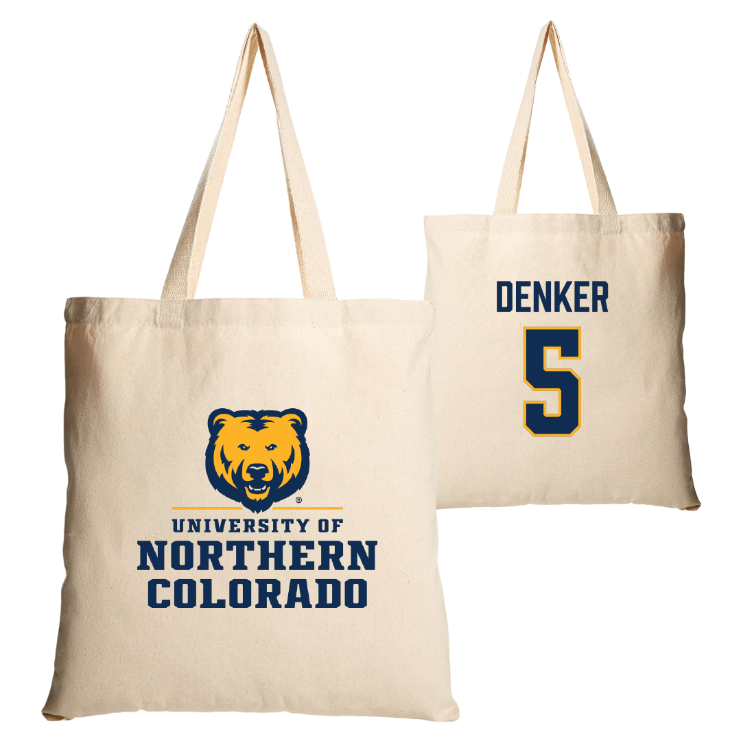 University of Northern Colorado Basketball Tan Canvas Tote Bag - #5 Quinn Denker