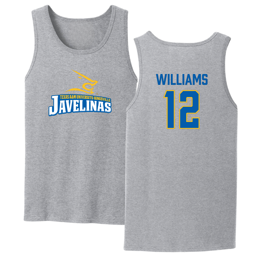 Texas A&M University-Kingsville Beach Volleyball Sport Gray Tank Top - #12 Elizabeth Williams