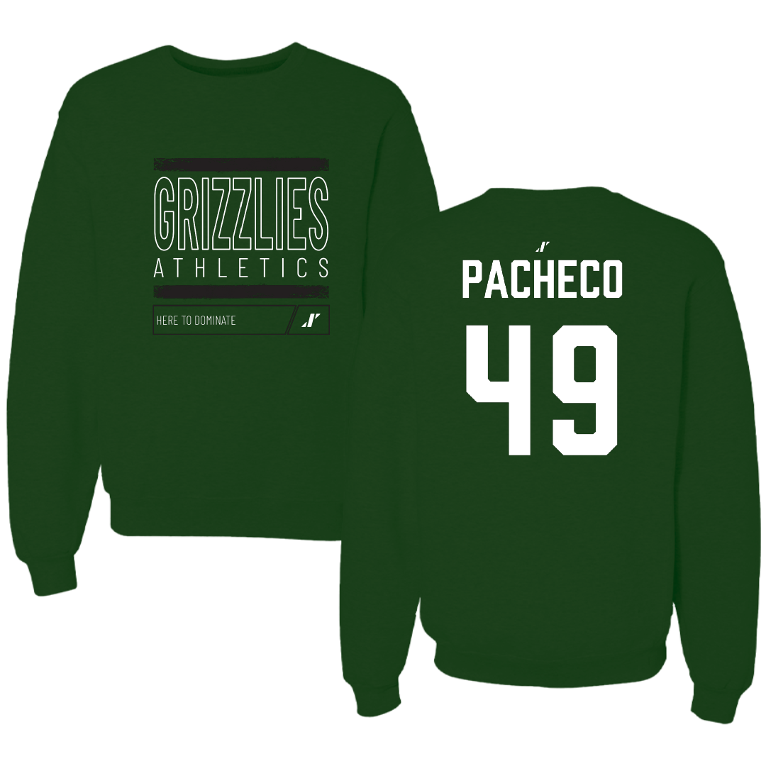 Adams State University Football Forest Green Dominate Crewneck - #49 Quinton Pacheco