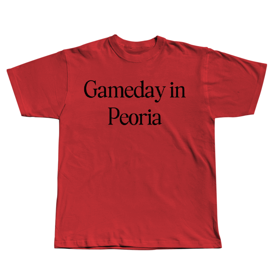 Bradley University Baseball Red Gameday Tee - #9 Easton Harris
