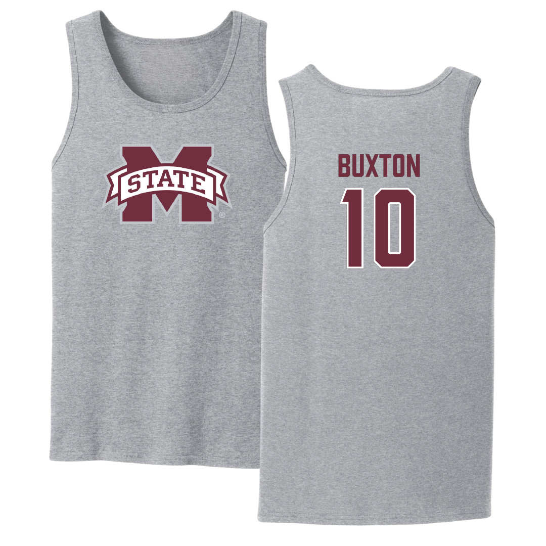 Mississippi State University Soccer Sport Gray Tank Top - #10 Alivia Buxton