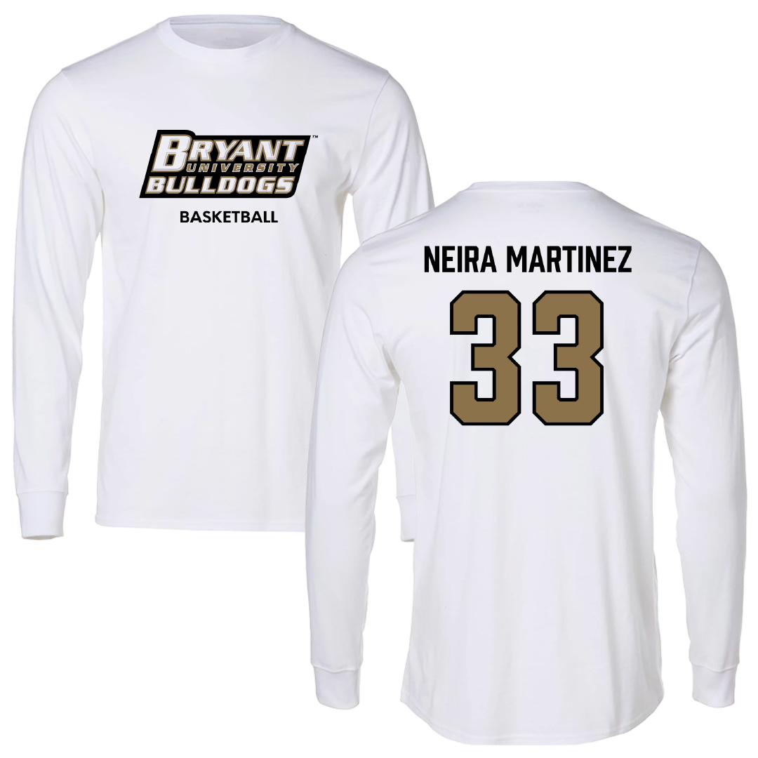 Bryant University Basketball (W) White Performance Long Sleeve - #33 Marta Neira Martinez