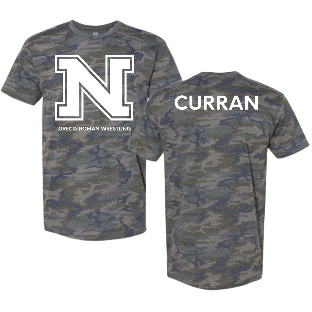 Northern Michigan University Greco-Roman Wrestling Vintage Camo Tee - Patrick Curran