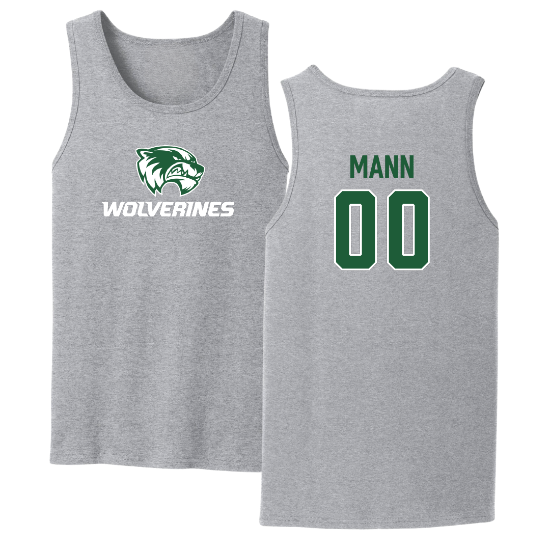 Utah Valley University Softball Sport Gray Tank Top - #00 Angelique Mann